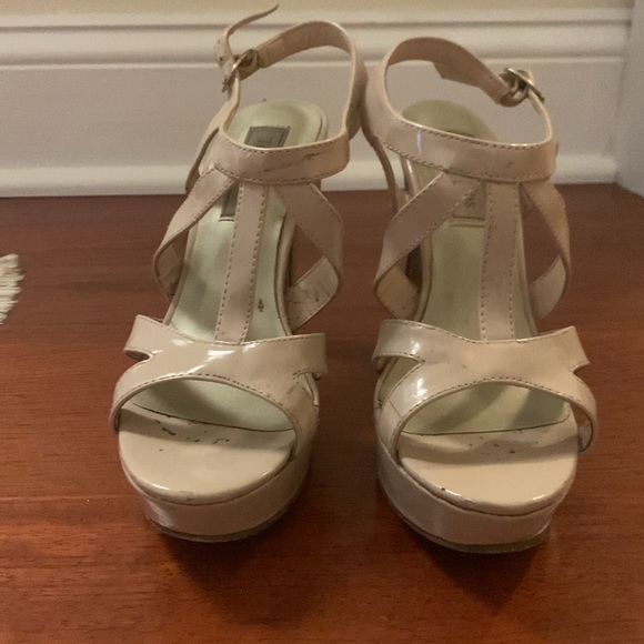 Touch Ups Four Inch Beige Platform Heels - Picture 3 of 10